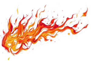 A vibrant depiction of flames with swirling orange and red hues, creating a dynamic and energetic visual effect. png