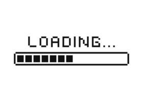 Pixel art loading bar concept vector