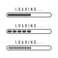 Set of loading bar progress design template vector