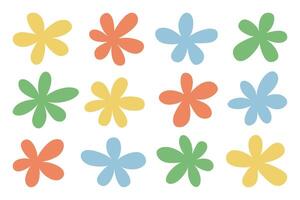 Set of abstract colorful flower shape vector