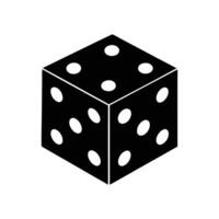a black and white dice icon on a white background vector