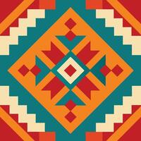 a colorful southwestern style pattern with geometric shapes vector