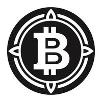 bitcoin logo, black and white, on a white background vector
