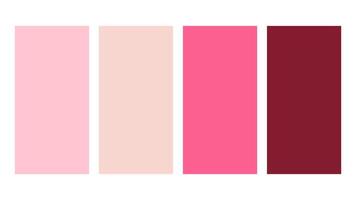 Rose Quartz, Scallop Seashell, Hot Pink, Rose Red color palette. Set of bright color palette combination in rgb hex. Color palette for ui ux design. Abstract illustration for your graphic design vector