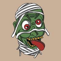zombie faceart illustration is good to use for branding needs and so on vector