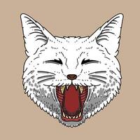 cat art illustration is good to use for branding needs and so on vector