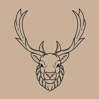 dear art animal silhouette logo illustration is good to use for branding needs and so on vector