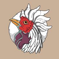 chicken art illustration is good to use for branding needs and so on vector