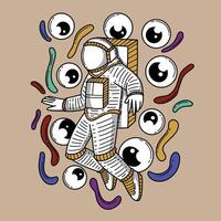 astro art illustration is good to use for branding needs and so on vector