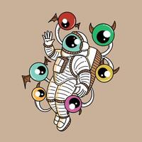astrounut art illustration is good to use for branding needs and so on vector