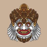 balinese art illustration is good to use for branding needs and so on vector