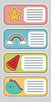 Set of Labels for a notebook. Baby stickers. illustration. vector