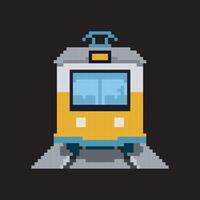 train pixel art, illustration on isolated background. vector