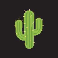 cactus tree pixel art, illustration on isolated background. vector
