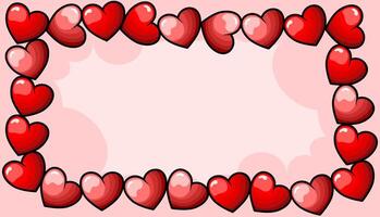 valentine theme background, frame formed from love shape, abstract background illustration vector