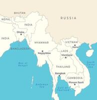 South east Asia map Myanmar and its surrounding contries vector