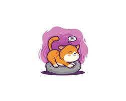 Cute cat a waking up are stretch while vector