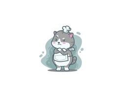 Cat Chef Expression Cool Illustration vector