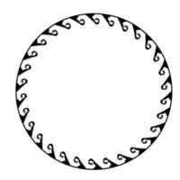 Round frame with Greek wave meander. Pixel round monochrome frame in trendy retro style. Patterns of Greece and ancient Rome. Circle european border. Pixel Y2k. 8bit. For embroidery, Graffiti tattoo vector