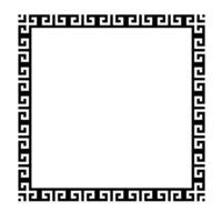 Decorative monochrome square frame for design with Chinese ornament and meander. Square frame. Egyptian frame. Template for invitations, textiles, engraving, wooden furniture, porcelain, embroidery vector