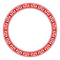 Decorative Circle frame for design with Chinese ornament and meander. Template for printing cards, invitations, for textiles, engraving, wooden furniture, forging. Korea pattern, Taiwan, Hong Kong. vector