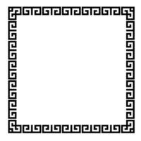 Decorative black square frame for design with Chinese ornament and meander. Square frame. Greek frame. Template for invitations, textiles, engraving, wooden furniture, porcelain, embroidery vector