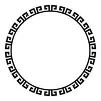 Decorative round frame for design with Chinese ornament and meander. Circle frame. Greek frame. Template for cards, invitations, books, for textiles, engraving, wooden furniture, porcelain, forging vector