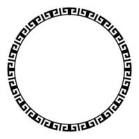 Decorative Circle frame for design with floral Chinese ornament and meander. Template for cards, invitations, books, textiles, engraving, wooden furniture, forging. Korea pattern, Taiwan, Hong Kong. vector