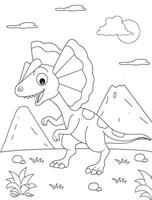 Dinosaur coloring page for kids vector
