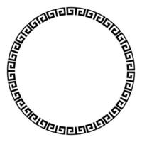 Decorative monochrome round frame for design with Chinese ornament and meander. Circle frame. Egyptian frame. Template for invitations, textiles, engraving, wooden furniture, porcelain, embroidery vector