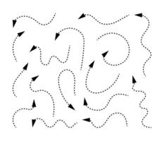 Drawing pen curve arrow set. Black doodle icons isolated on white background. design elements vector