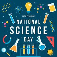 national science day illustration in flat style design vector
