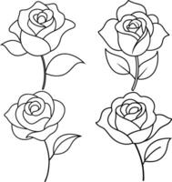 Drawing Of Roses With A White Background That Says The Quote Word Rose On It vector