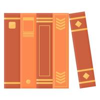 Book Side View with Brown Cover. Clean Book Design. Book Icon. vector