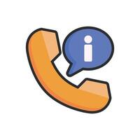call information sign with outline in flat design. vector