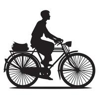 Man Bicycle Silhouette Design vector