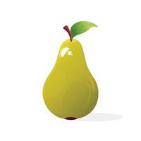 green pear isolated on white background vector