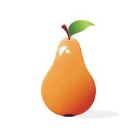 brown pear isolated on white background vector