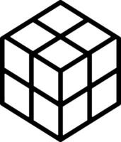 black outline rubik's cube or cube without background vector