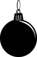 black New Year's ball for Christmas tree or decoration without background vector