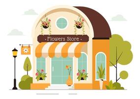 Creative Florist Arranging Flowers Illustration in a Flat Style Background vector