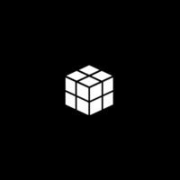 rubik's cube or cube cut from black background vector