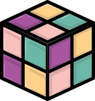 bright rubik's cube or cube without background vector