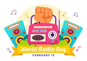 Illustration of World Radio Day Highlighting Technology and Communication vector