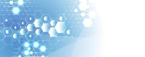 abstract blue background with hexagonal shapes vector
