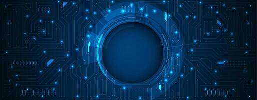 A blue circular object on a circuit board vector