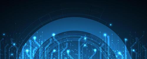 Abstract blue technology background with glowing lines vector