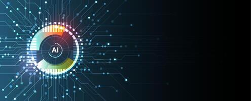 A futuristic technology background with a circular icon vector
