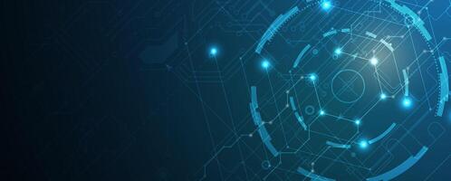technology background with blue lines and dots vector