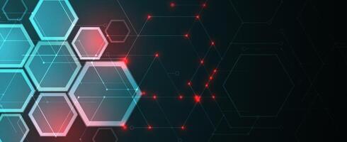 Abstract background with hexagons and lines vector